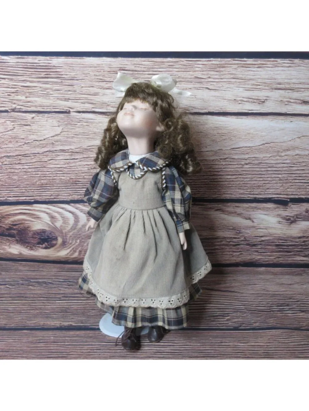 Pair Unique Victorian Kissing Porcelain Dolls Boy & Girl 14